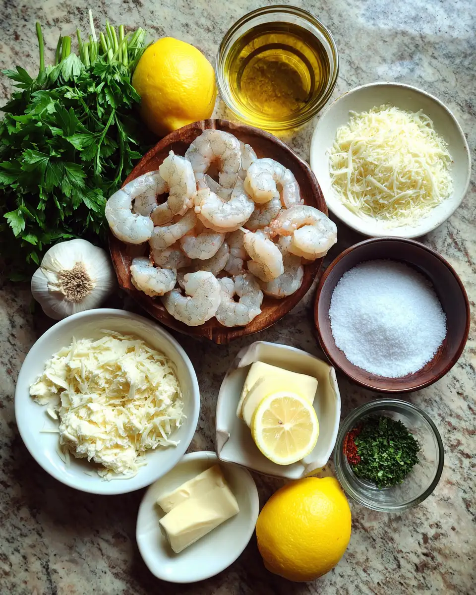 Ingredients for Irresistible Creamy Garlic Butter Shrimp: A Flavor Explosion in Every Bite