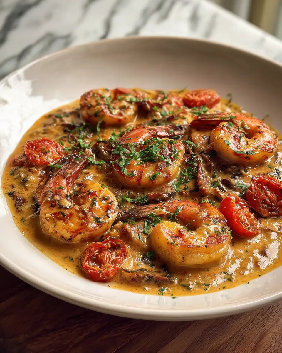Final dish - Indulge in Elegance with Creamy Tuscan Shrimp Delight