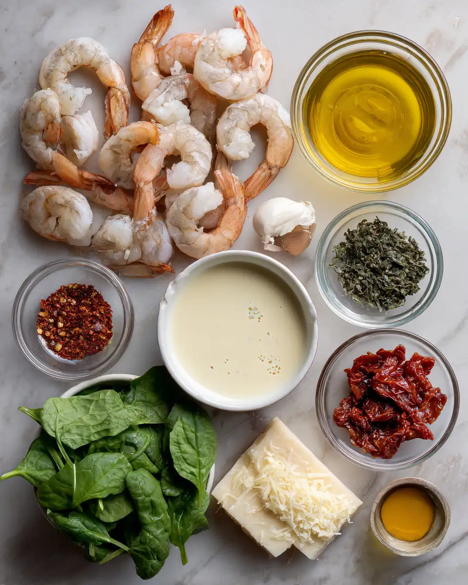 Ingredients for Indulge in Elegance with Creamy Tuscan Shrimp Delight