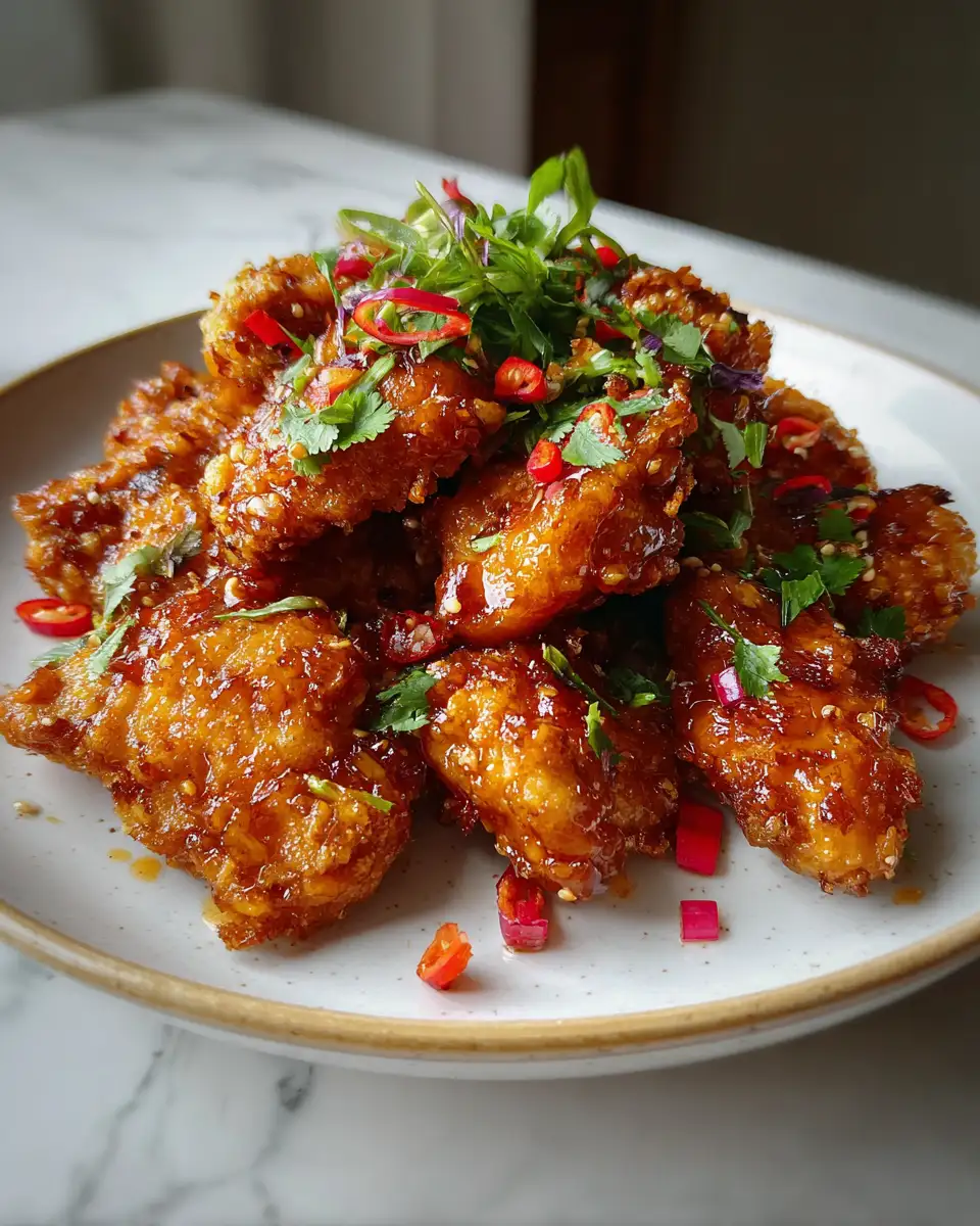 Final dish - Sizzling Delight Crispy Bang Bang Chicken Bites