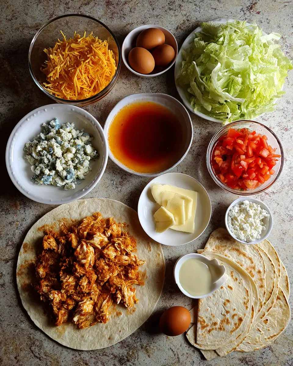 Ingredients for Savor the Crunch: Irresistible Crispy Buffalo Chicken Wraps