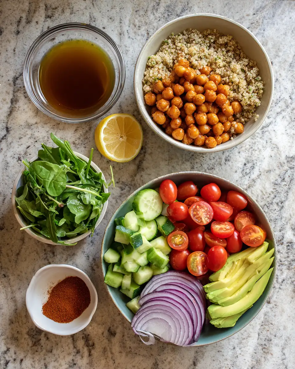 Ingredients for Crispy Chickpea Buddha Bowl Bliss