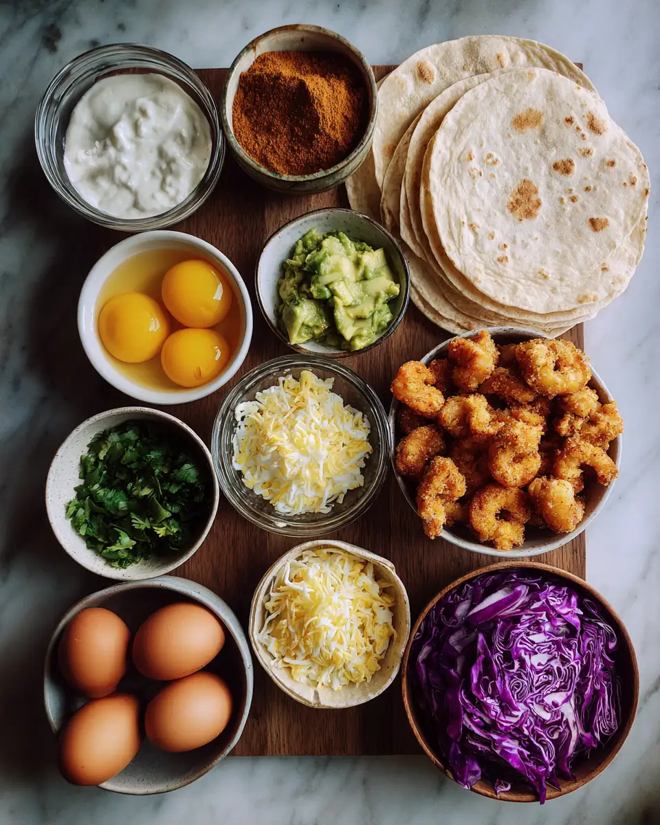 Ingredients for Savor the Crunch: Crispy Shrimp Tacos with Garlic Lime Sauce