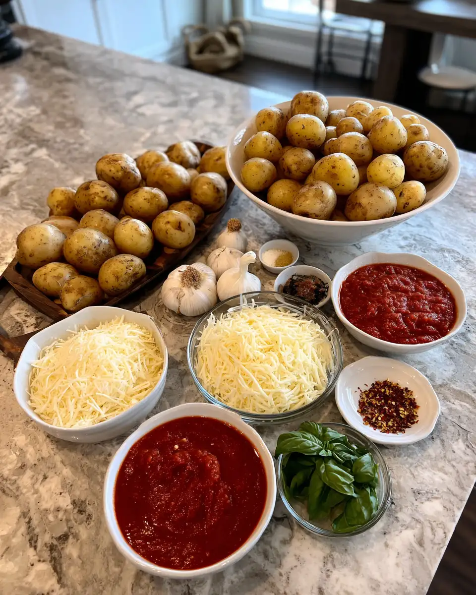 Ingredients for The Ultimate Crispy Smashed Potatoes Pizza Experience