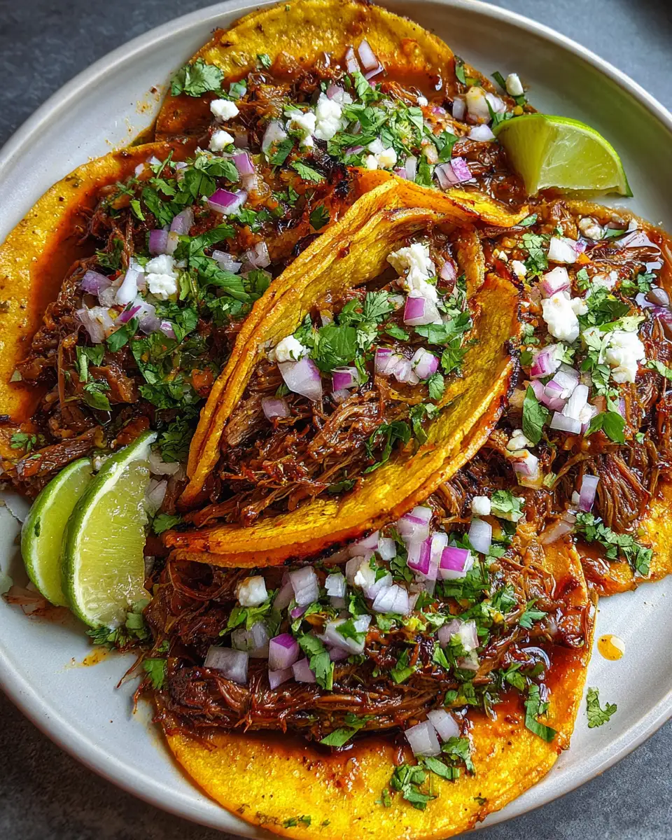 Final dish - Slow-Cooked Sensation: Crock Pot Birria Tacos That Melt in Your Mouth