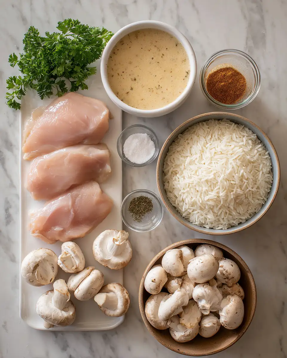 Ingredients for Unlock the Secret to Flavor with Crock Pot No Peek Chicken and Rice