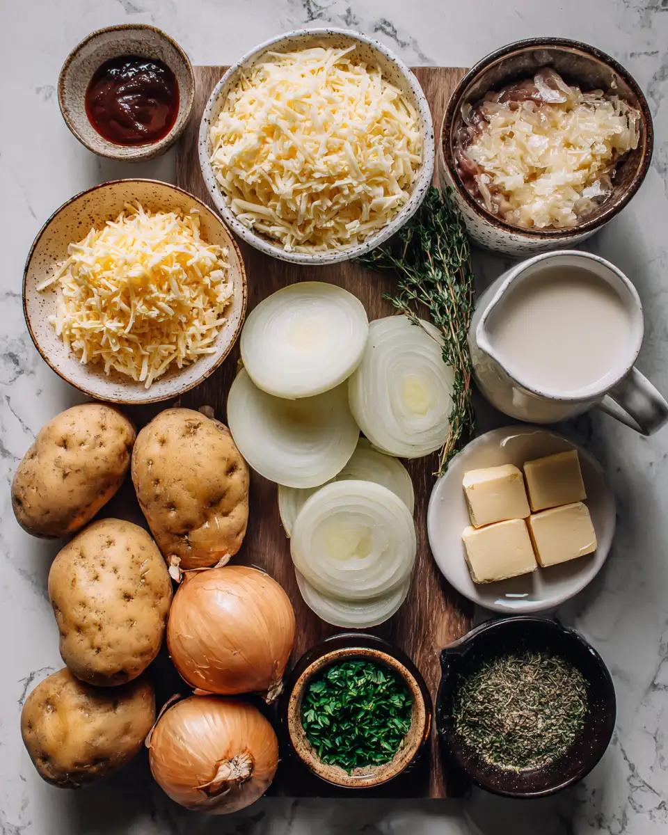 Ingredients for Sizzling French Onion Potato Bake: Your New Comfort Food Obsession