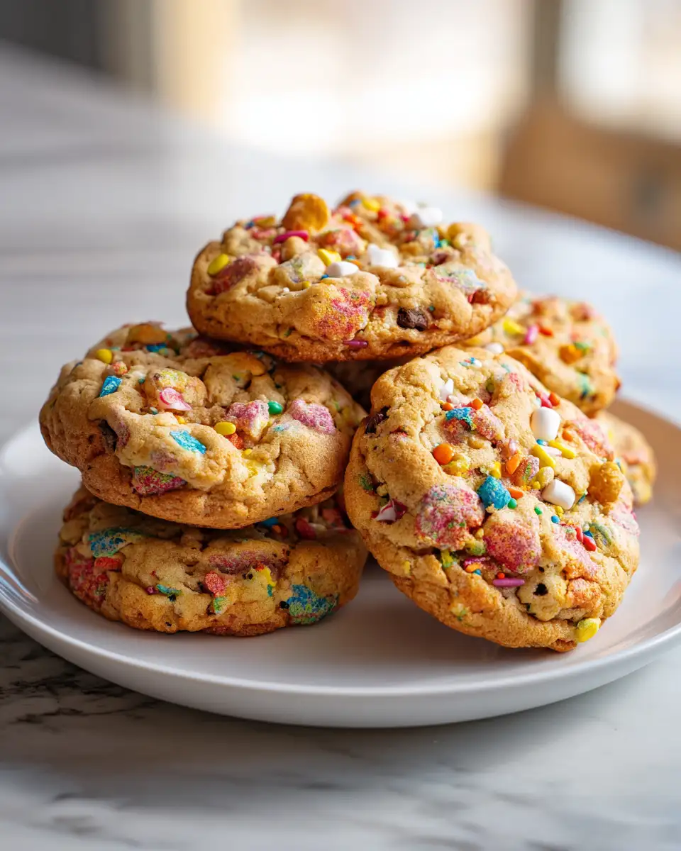 Final dish - Unleash Your Sweet Tooth with Fruity Pebble Marshmallow Stuffed Cookies