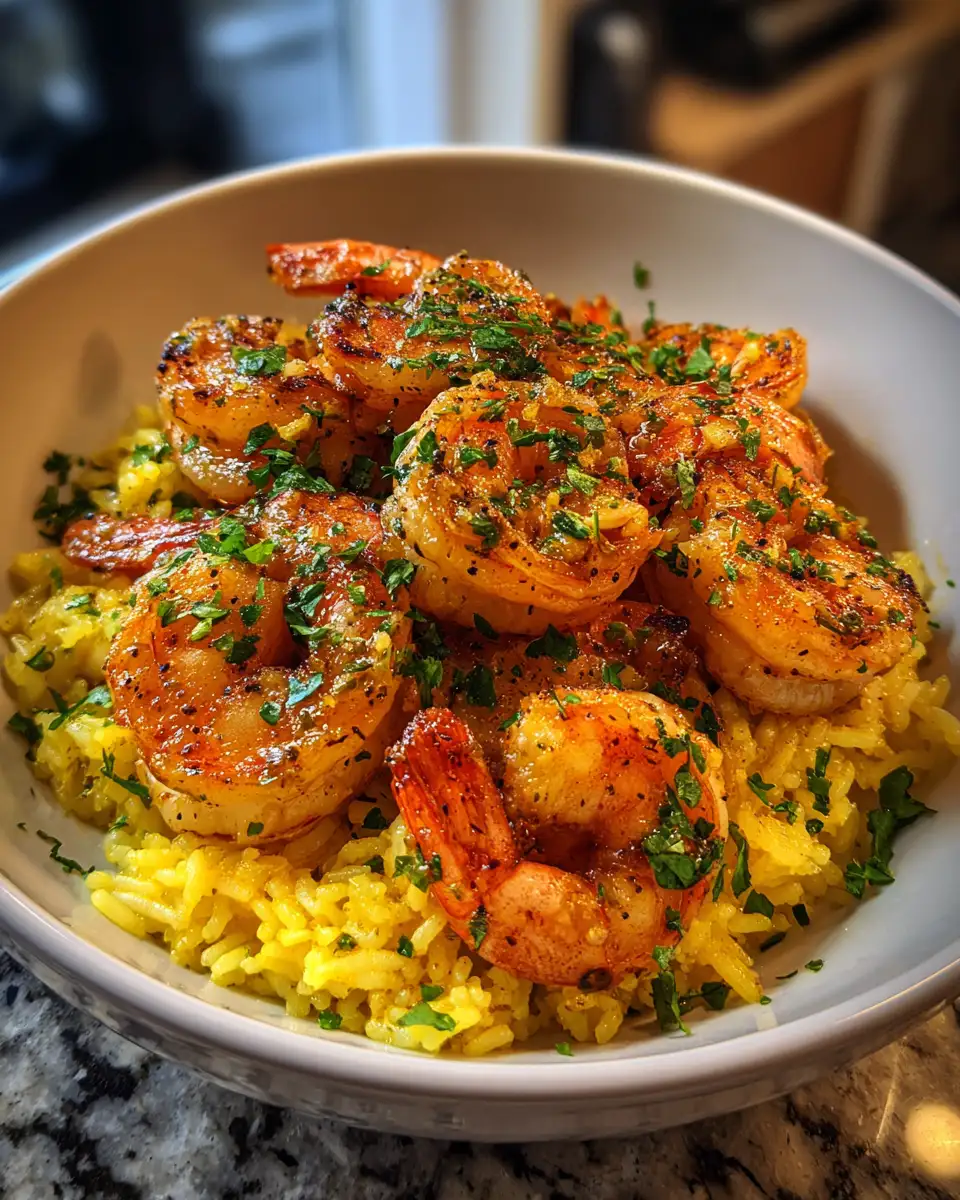Final dish - Savor the Flavor: Garlic Butter Shrimp Meets Zesty Lemon Rice