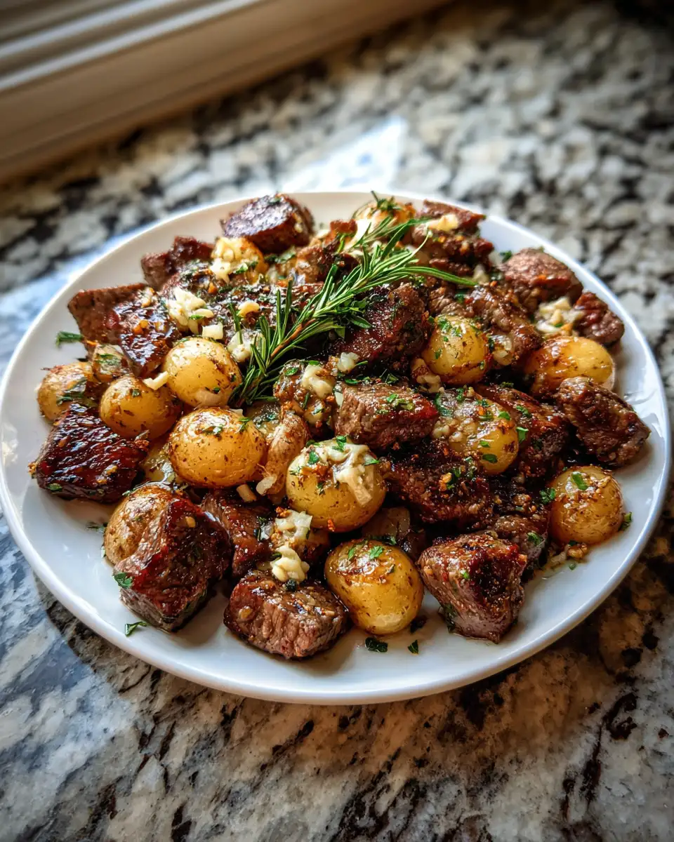 Final dish - Savor the Flavor: Irresistible Garlic Butter Steak Bites with Potatoes