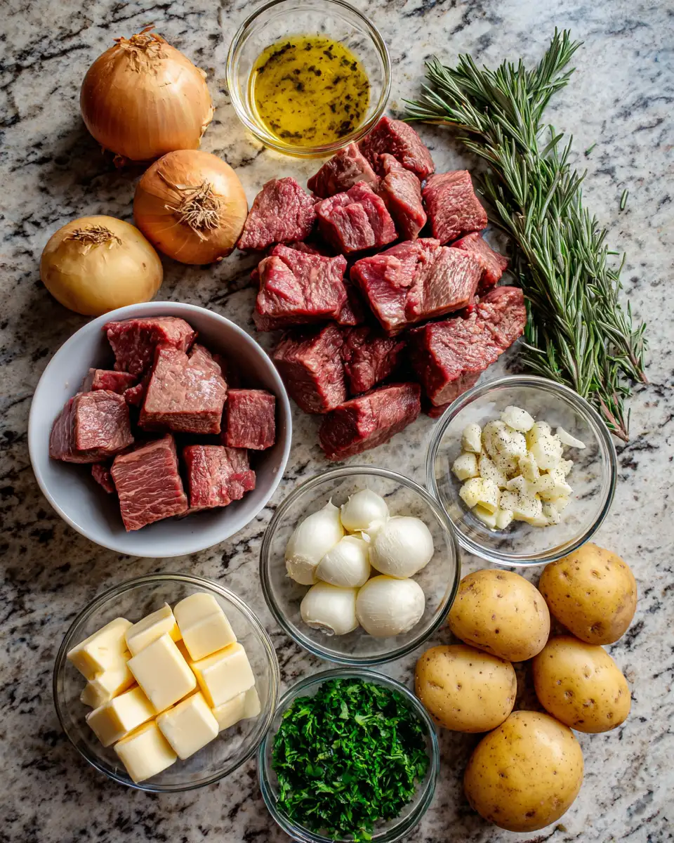 Ingredients for Savor the Flavor: Irresistible Garlic Butter Steak Bites with Potatoes