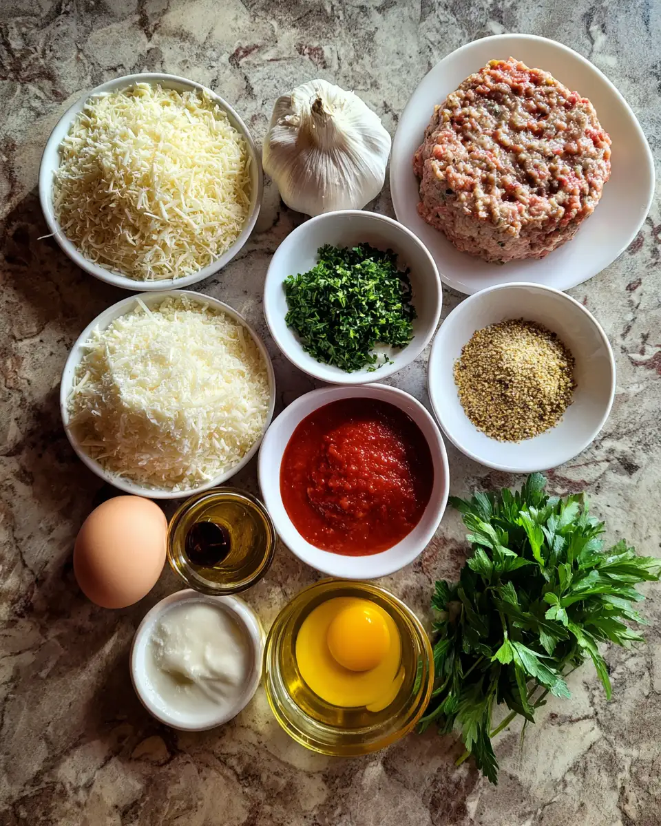 Ingredients for Garlic Parmesan Chicken Meatloaf: A Flavorful Twist on a Classic Comfort Dish