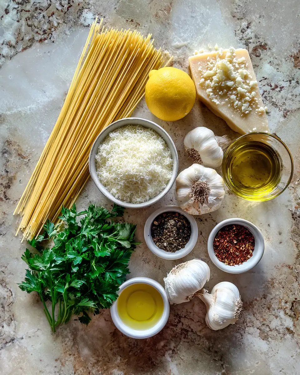 Ingredients for Creamy Garlic Parmesan Pasta: Your New Favorite Comfort Dish