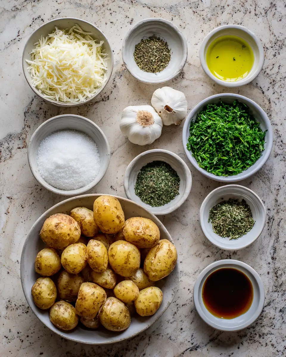 Ingredients for Crispy Garlic Parmesan Roasted Potatoes: Your New Favorite Side Dish