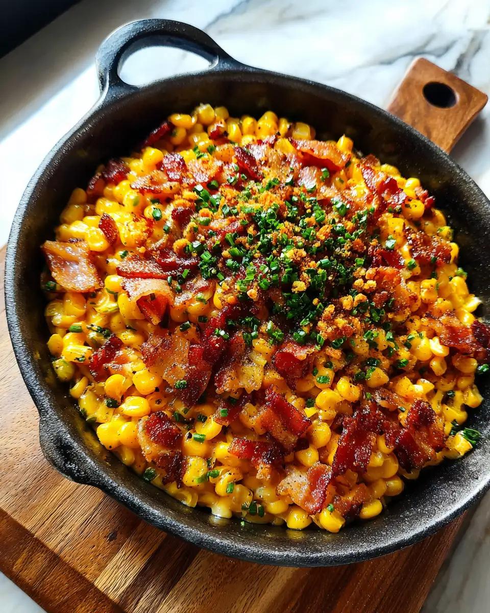 Final dish - Sizzling Skillet Delight: Honey Butter Corn with Crispy Bacon Magic