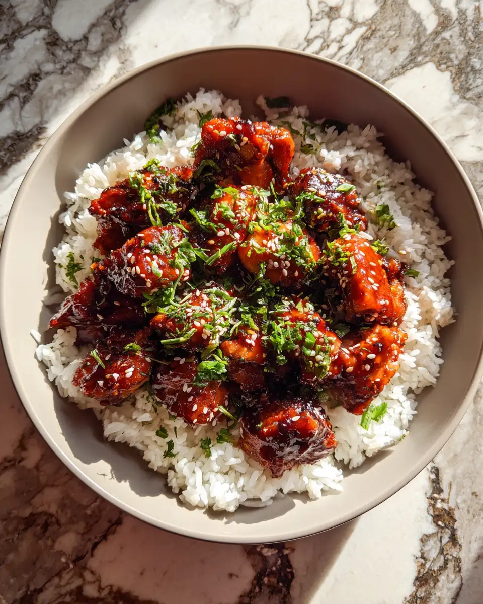 Final dish - Sweet & Savory Delight: Honey Garlic Chicken Rice Bowls That Wow
