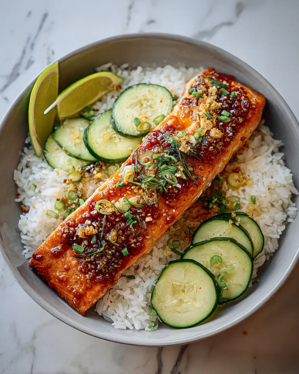 Final dish - Sweet & Savory Bliss: Honey Garlic Salmon Rice Bowls