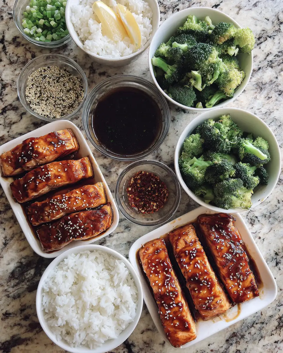 Ingredients for Sweet & Savory Bliss: Honey Garlic Salmon Rice Bowls