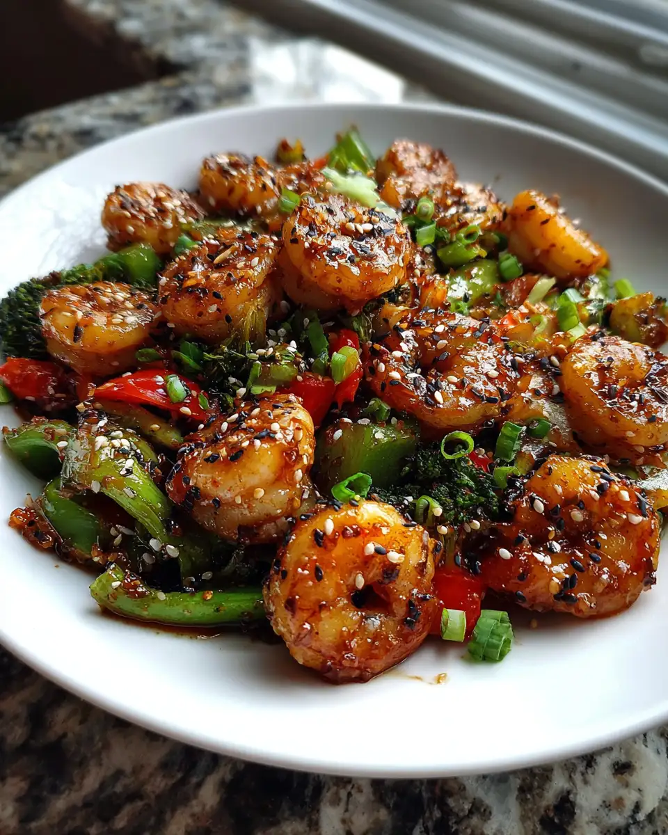 Final dish - Sweet and Savory Delight: Honey Garlic Shrimp Stir Fry Sensation