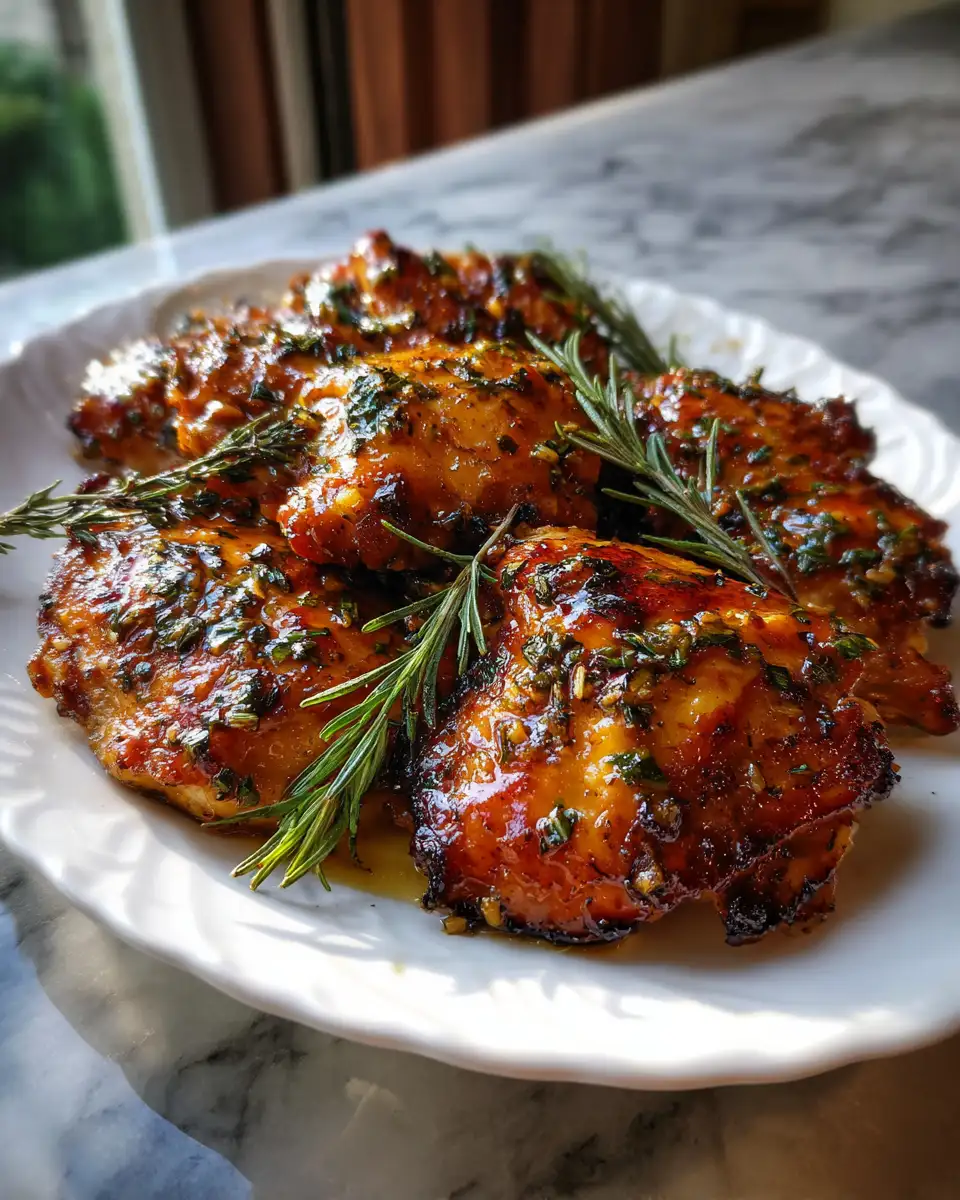 Sweet and Savory Bliss: Honey Mustard Baked Chicken Thighs 6 Final dish - Sweet and Savory Bliss: Honey Mustard Baked Chicken Thighs