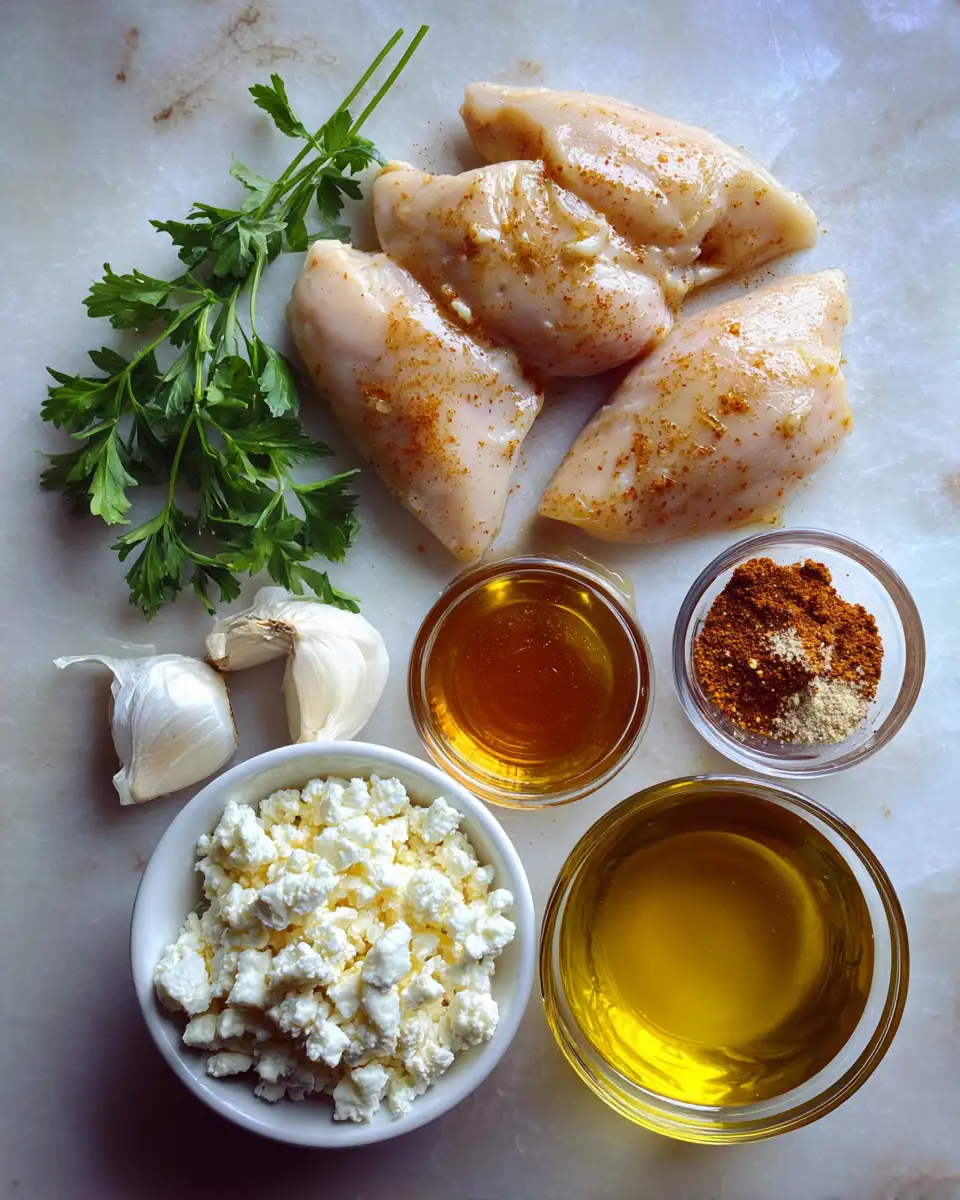 Ingredients for Sizzling Hot Honey Feta Chicken: A Flavor Explosion on Your Plate