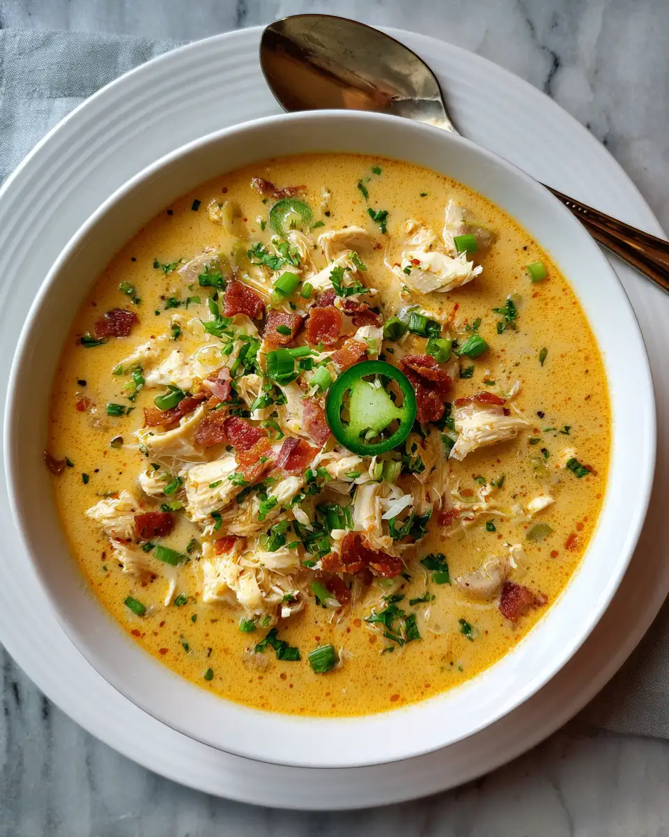 Final dish - Spice Up Your Bowl with Creamy Jalapeño Popper Chicken Soup