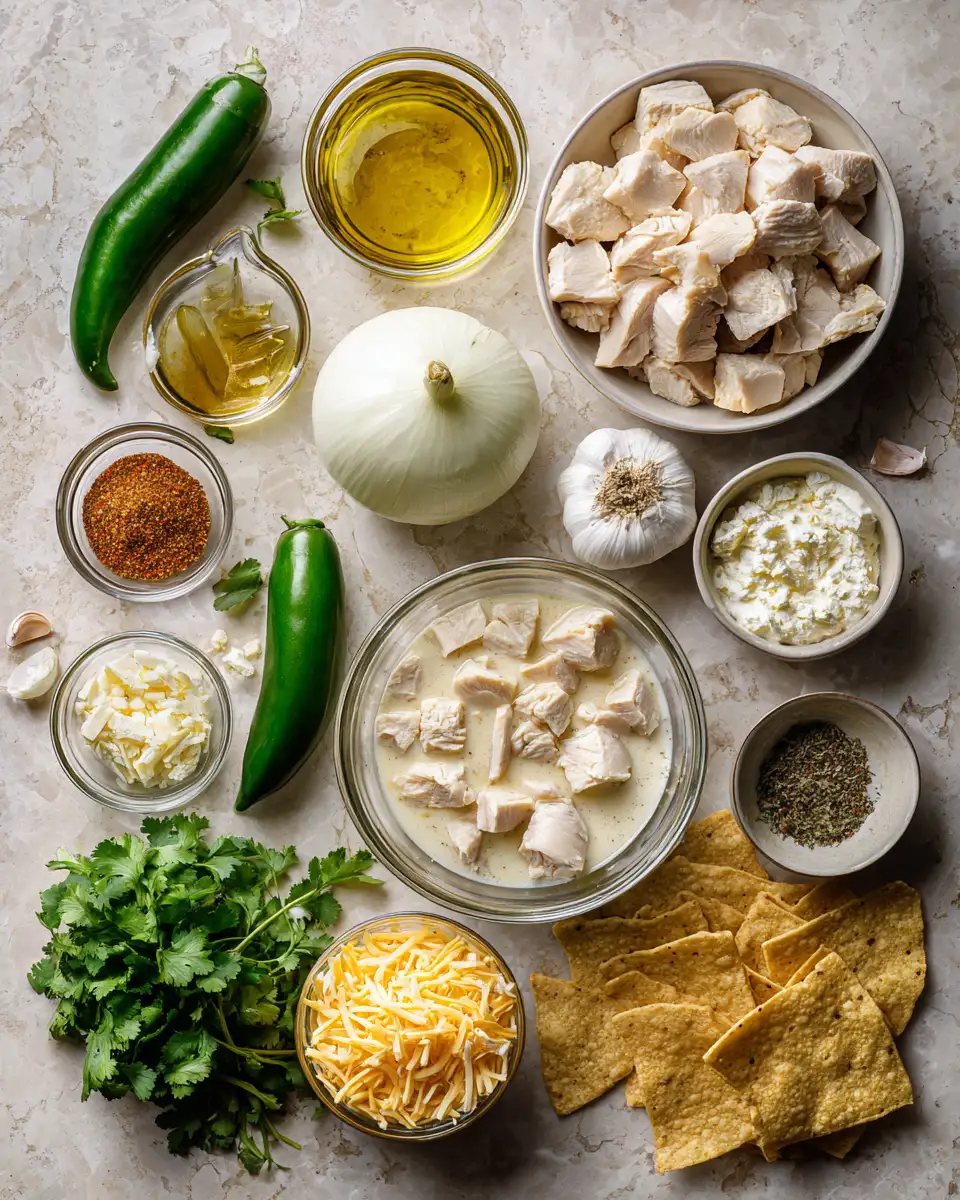 Ingredients for Spice Up Your Bowl with Creamy Jalapeño Popper Chicken Soup