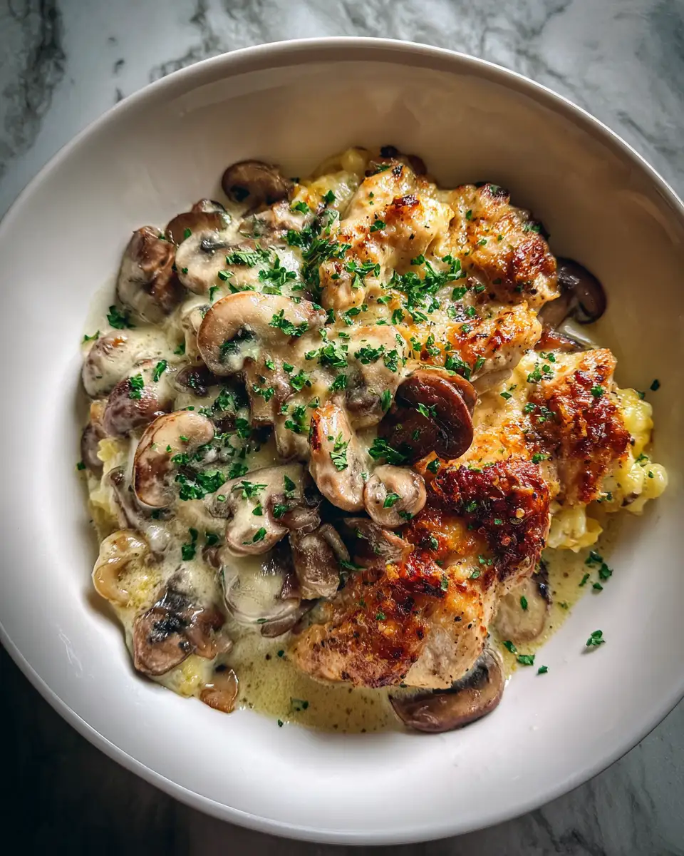 Final dish - Savor the Flavor: Keto Garlic Mushroom Chicken Casserole Delight