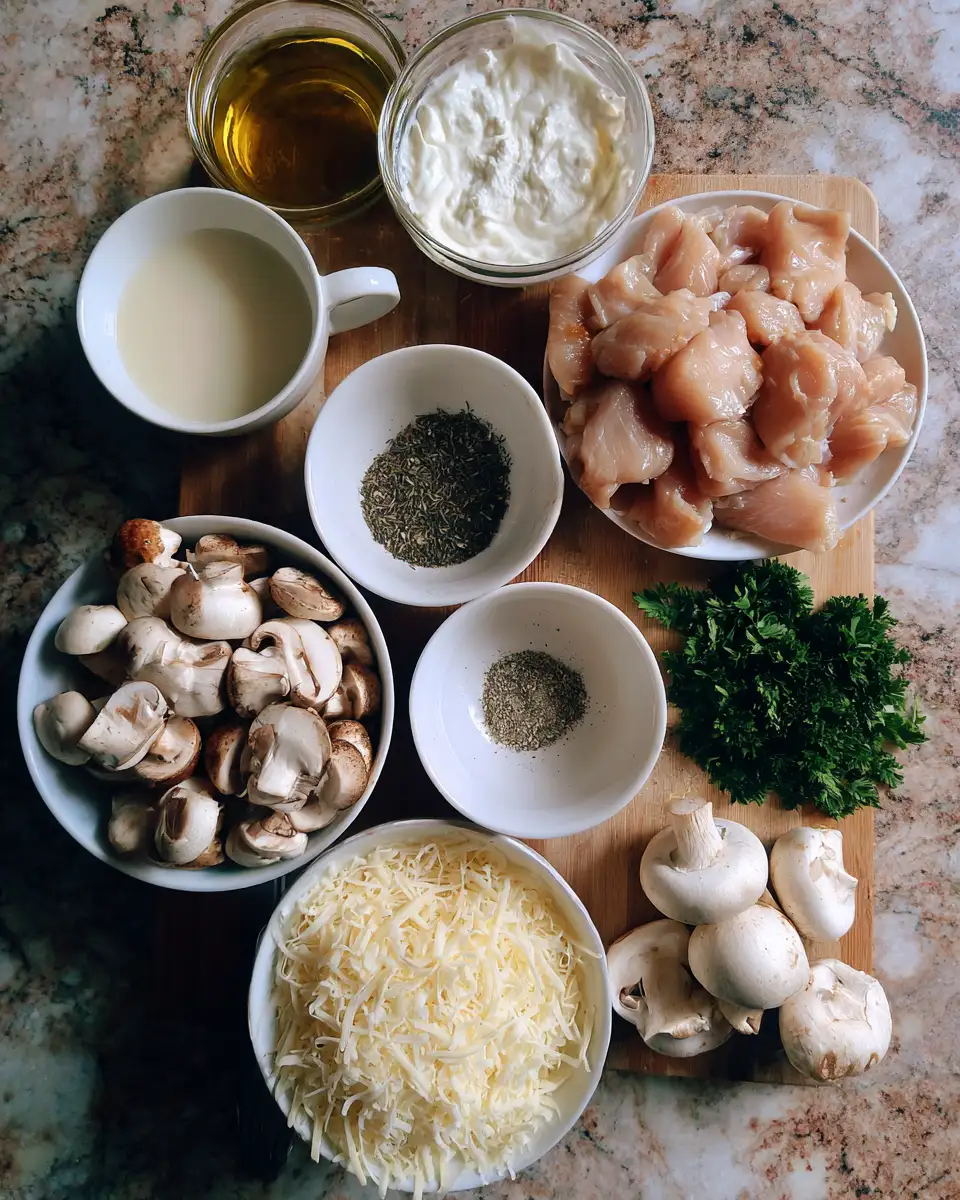 Ingredients for Savor the Flavor: Keto Garlic Mushroom Chicken Casserole Delight