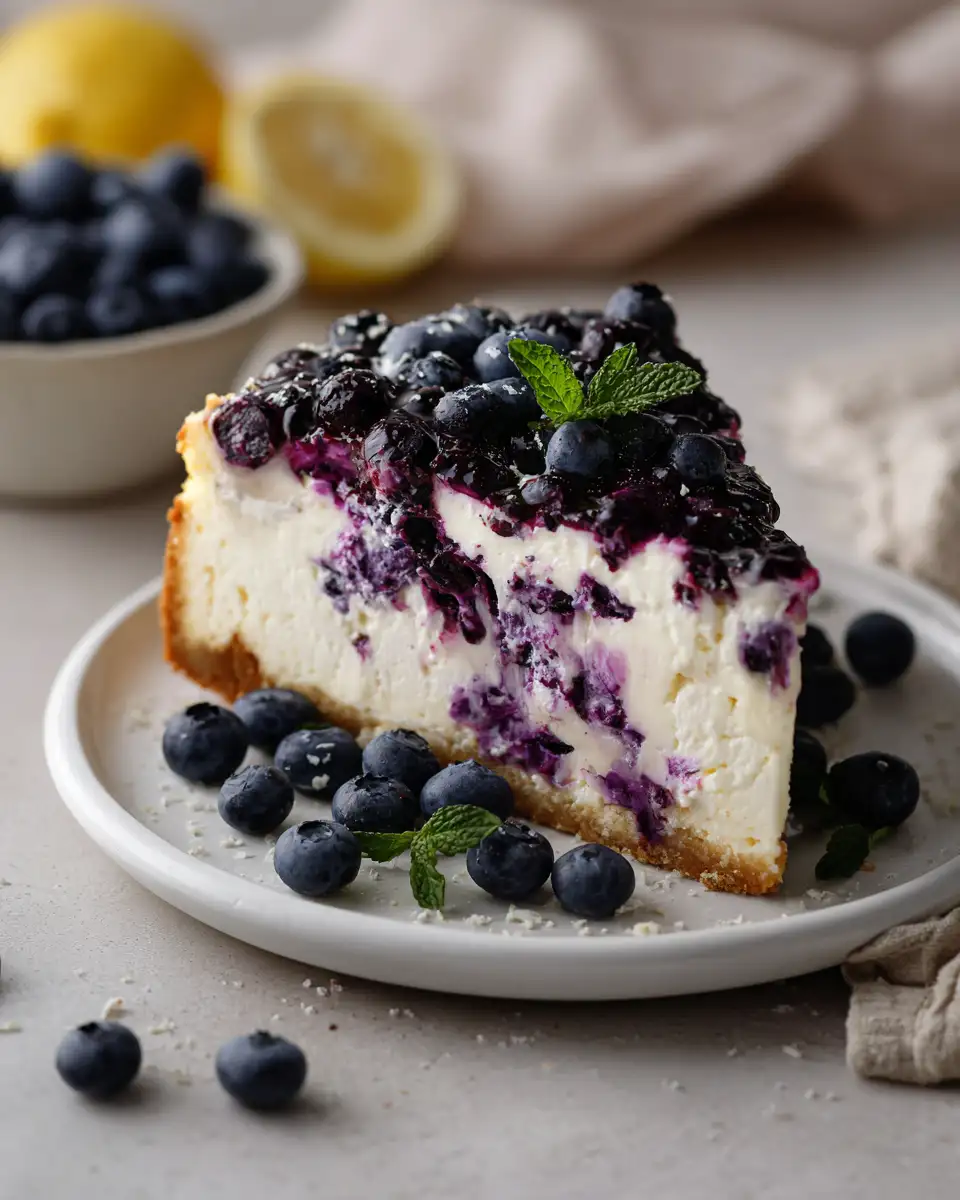 Zesty Delight: Indulge in the Ultimate Lemon Blueberry Cream Cheese Cake - Featured Image