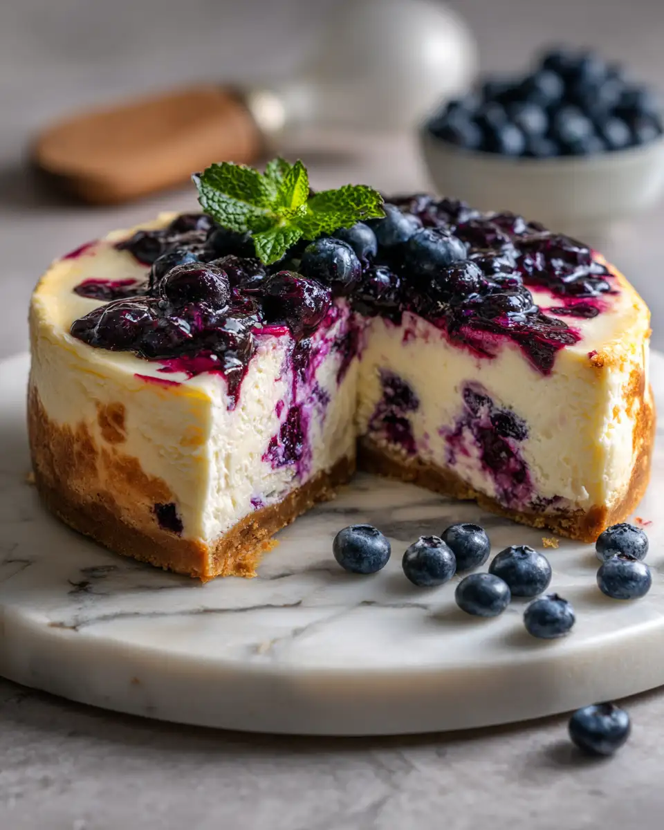 Final dish - Zesty Delight: Indulge in the Ultimate Lemon Blueberry Cream Cheese Cake
