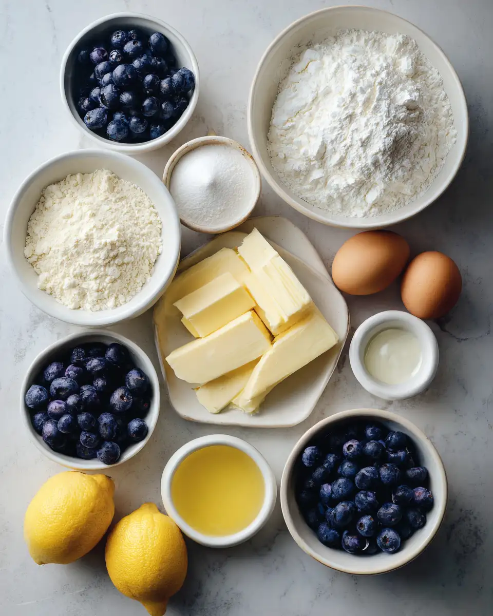 Ingredients for Zesty Delight: Indulge in the Ultimate Lemon Blueberry Cream Cheese Cake