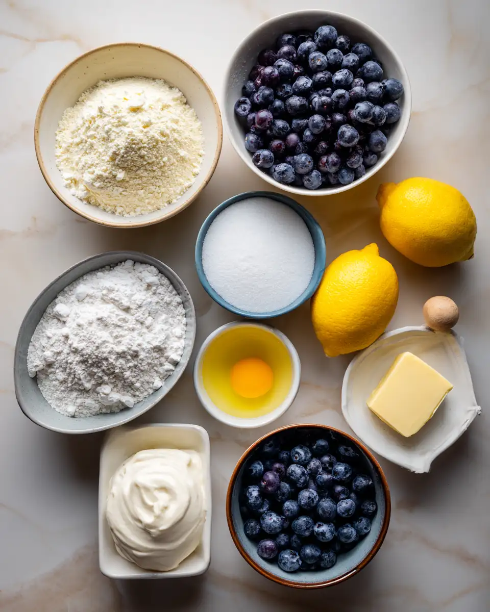 Ingredients for Zesty Bliss: Discover the Ultimate Lemon Blueberry Pound Cake