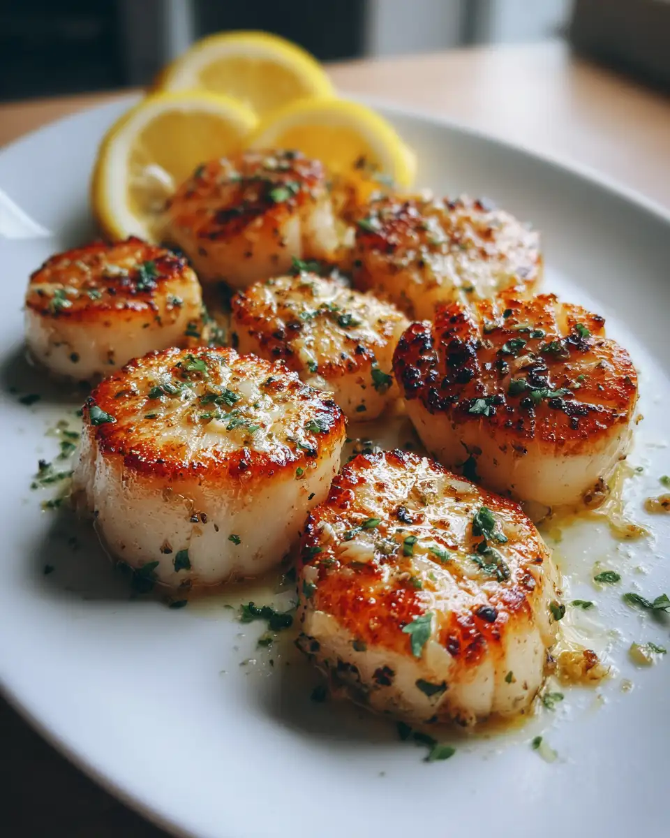 Final dish - Zesty Lemon Garlic Butter Scallops: A Taste of Gourmet Heaven