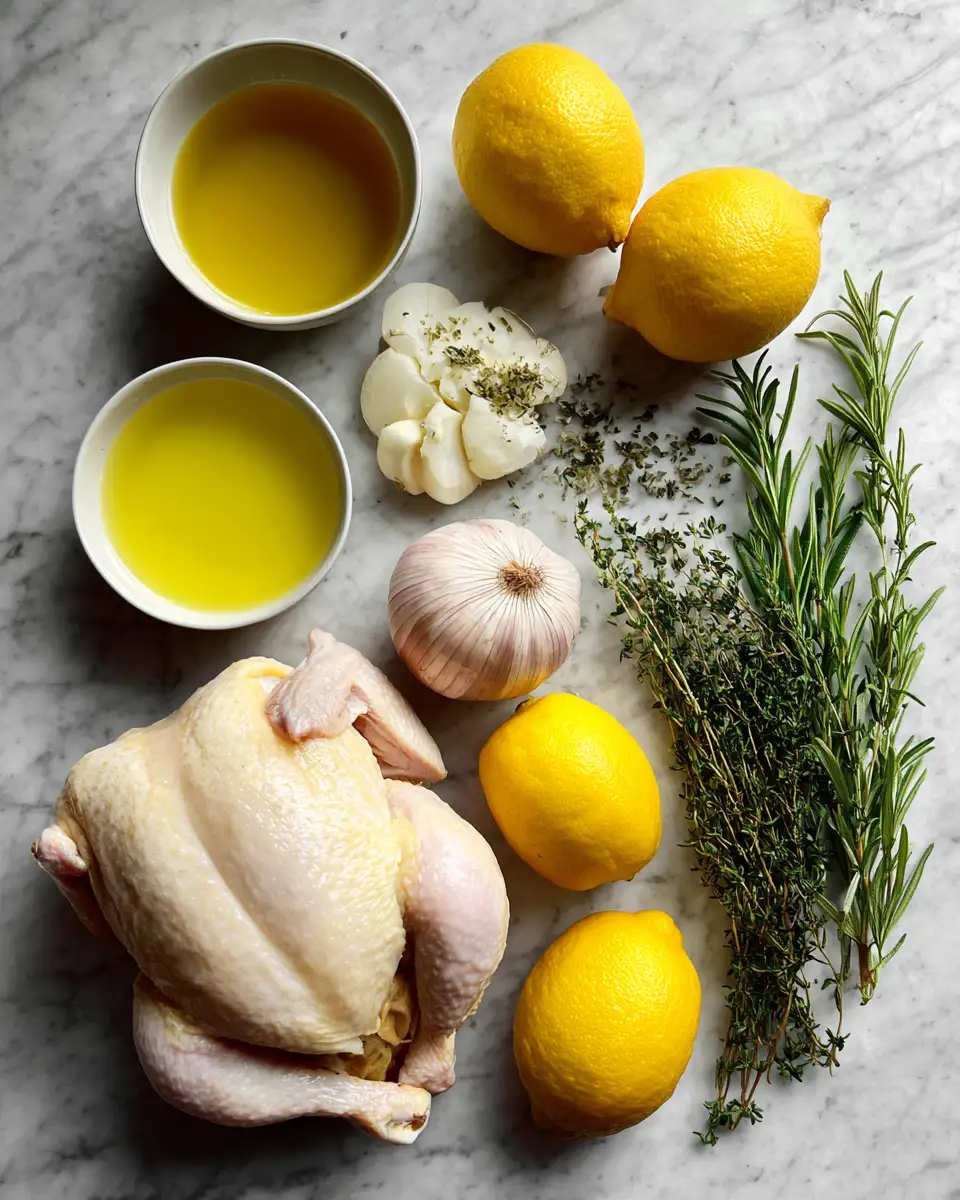 Ingredients for Zesty Perfection: Mastering Lemon Herb Roasted Chicken