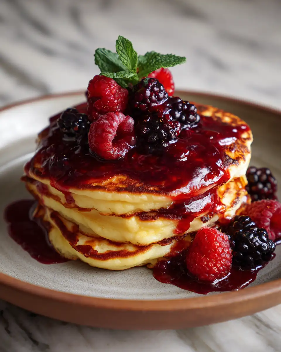 Zesty Lemon Ricotta Pancakes with Luscious Berry Syrup - Featured Image