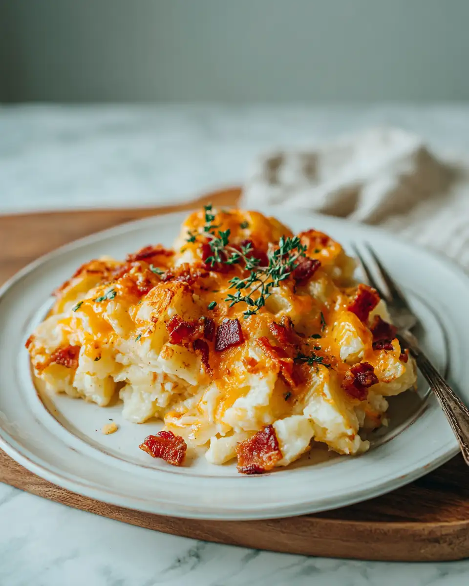 Irresistible Loaded Cheesy Potato and Bacon Bake Bliss - Featured Image
