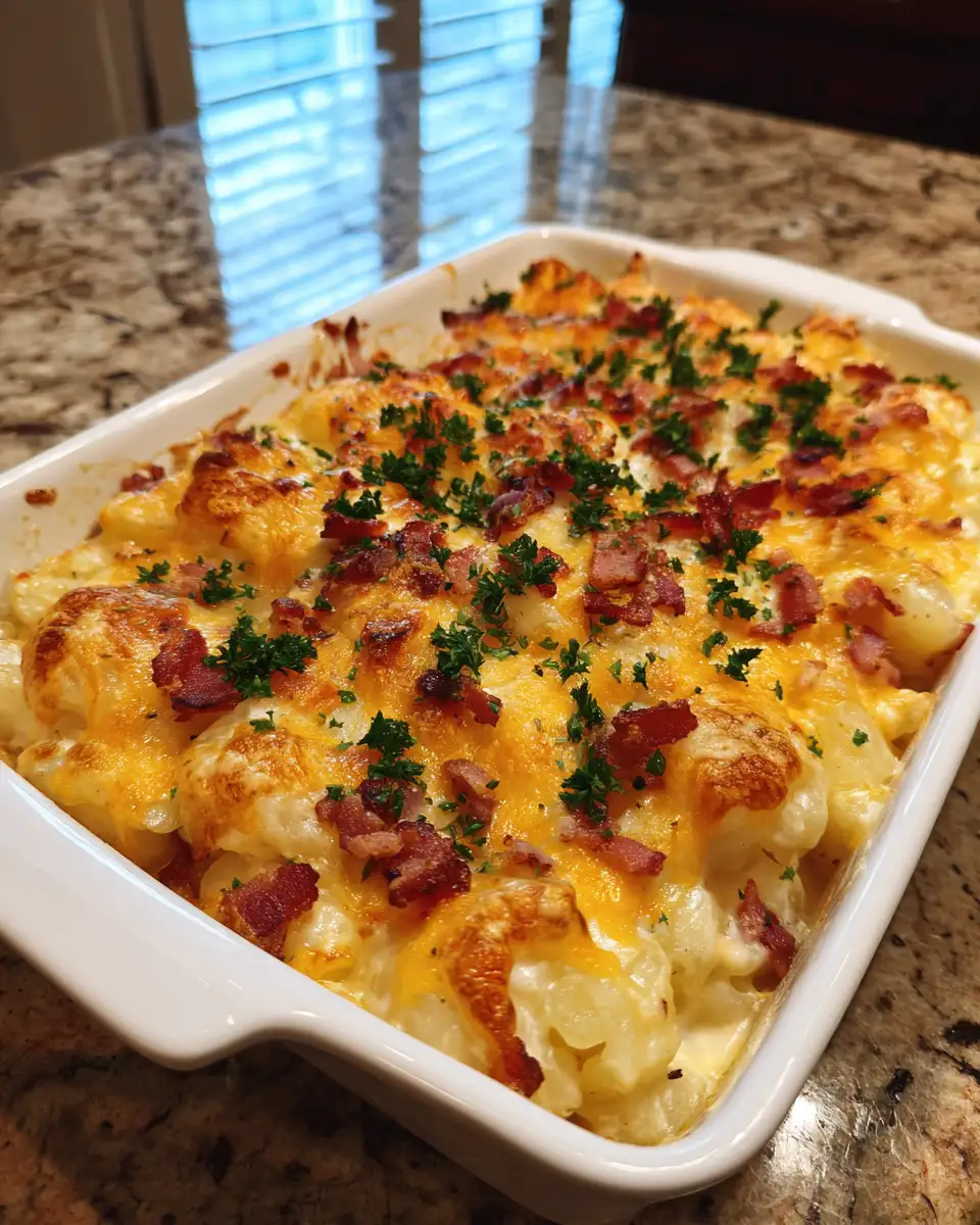 Final dish - Irresistible Loaded Cheesy Potato and Bacon Bake Bliss