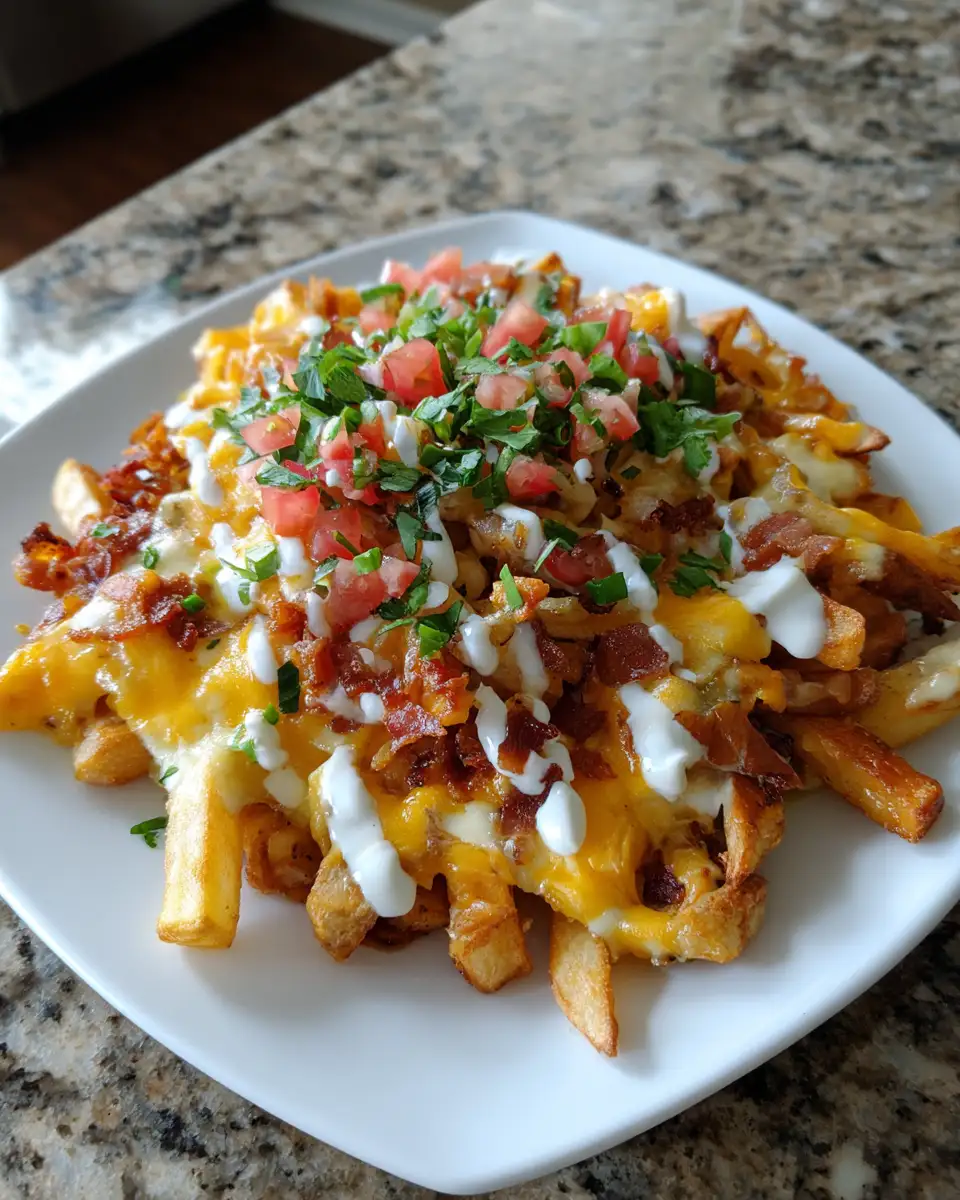 Final dish - Ultimate Loaded Nacho Cheese Fries Explosion