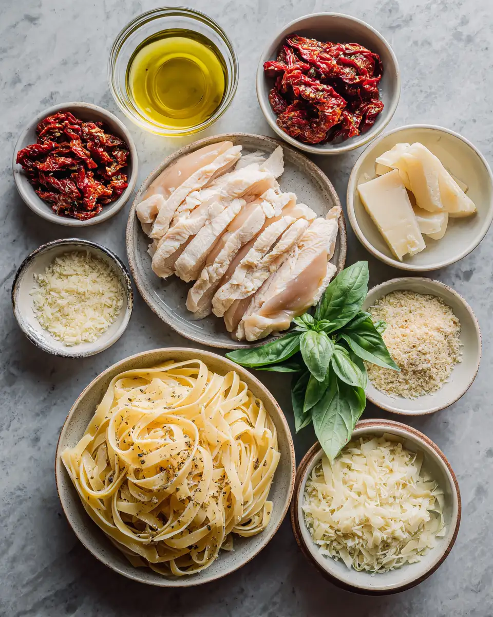 Ingredients for Irresistible Marry Me Chicken Pasta with Sun-Dried Tomatoes That Will Steal Your Heart
