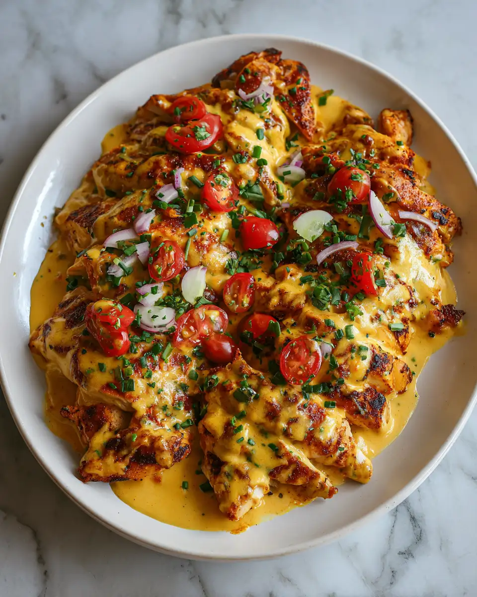 Final dish - Cheesy Fiesta: Mexican Chicken Delight with Velvety Cheese Sauce