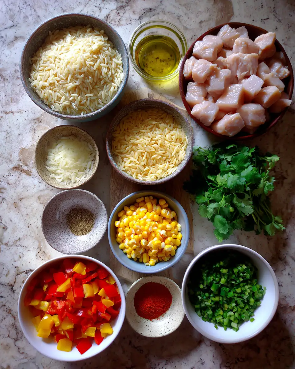 Sizzling Monterey Chicken One Pan Orzo Delight 4 Ingredients for Sizzling Monterey Chicken One Pan Orzo Delight