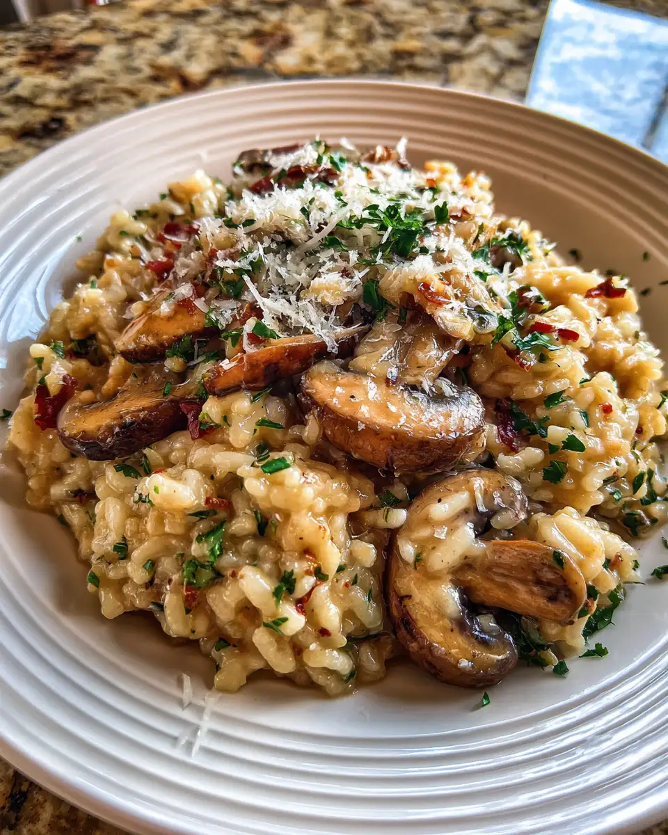 Final dish - Mouthwatering Mushroom Risotto with Parmesan Perfection