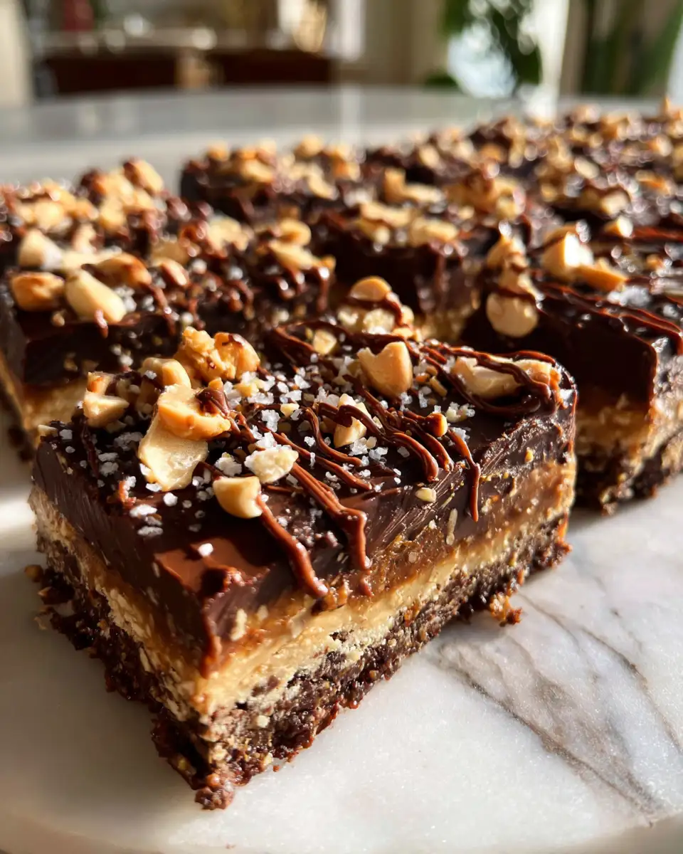 Final dish - Decadent Delight: Indulge in No-Bake Chocolate Peanut Butter Bars