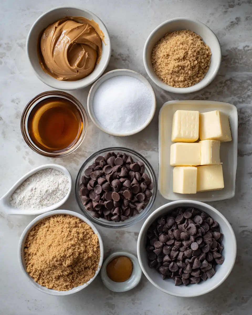 Ingredients for Irresistible No-Bake Chocolate Peanut Butter Bars: A Sweet Treat Without the Heat