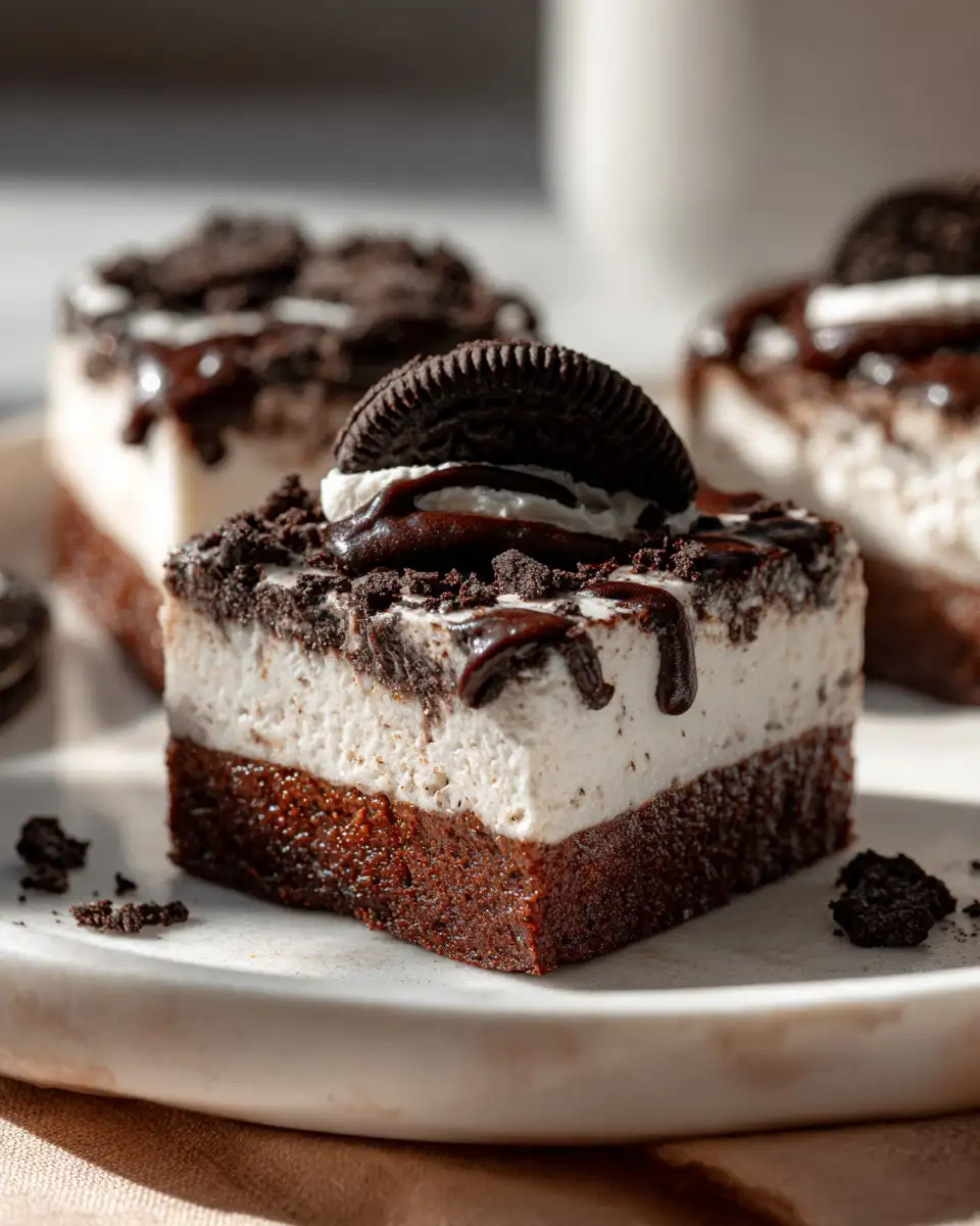 Final dish - Irresistible No-Bake Oreo Cheesecake Bars: Your New Favorite Indulgence