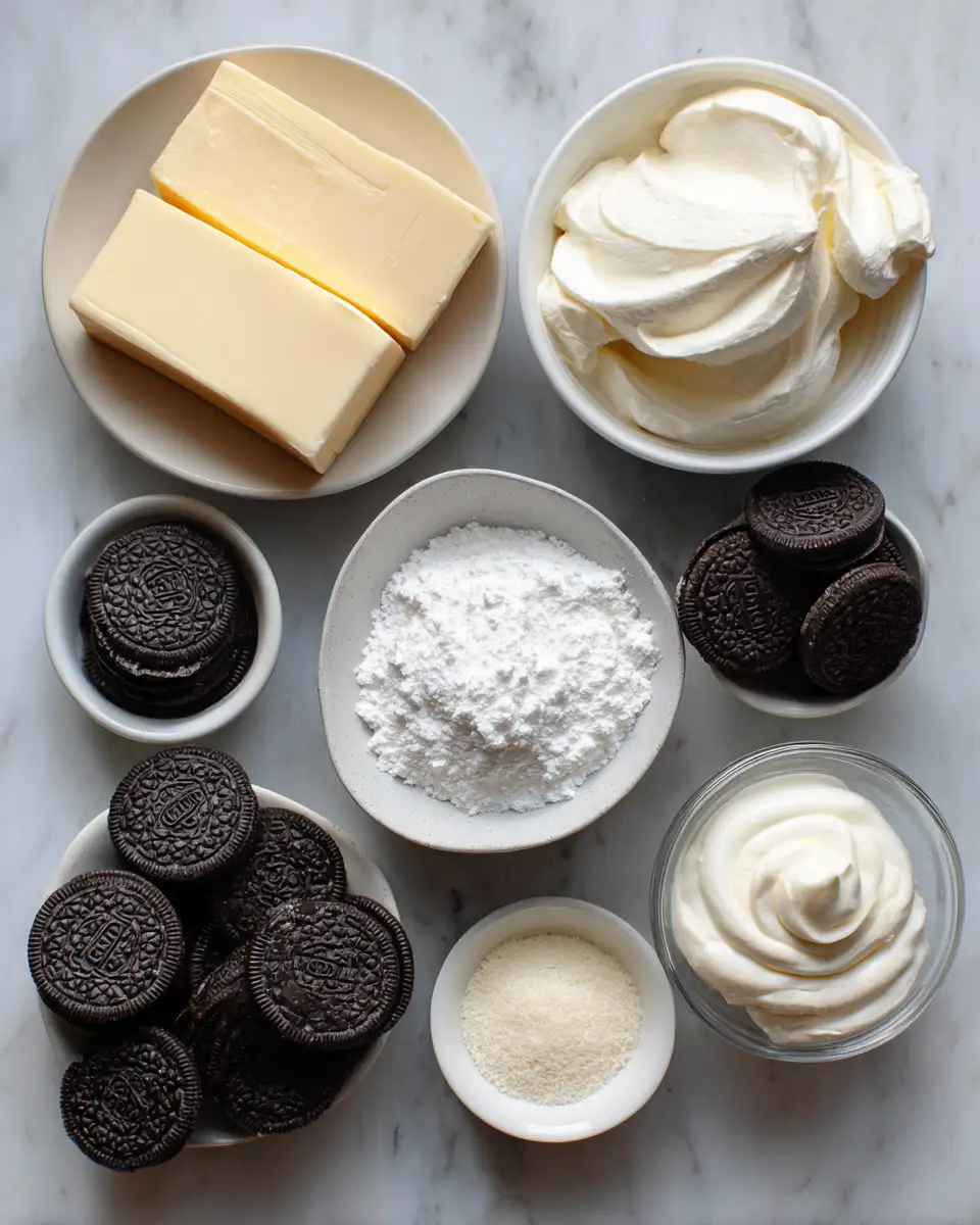Ingredients for Irresistible No-Bake Oreo Cheesecake Bars: Your New Favorite Indulgence