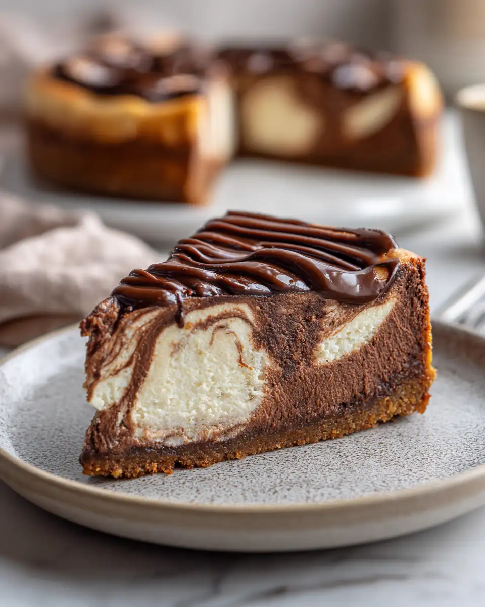 Decadent Delight: Nutella Swirl Cheesecake Bliss - Featured Image