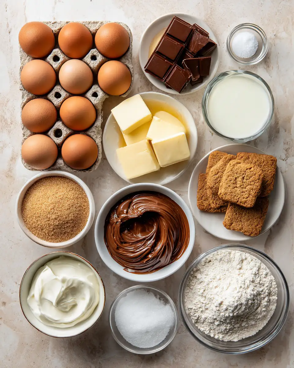 Ingredients for Decadent Delight: Nutella Swirl Cheesecake Bliss