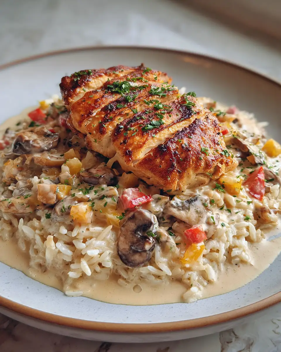 Final dish - Effortlessly Delicious: One-Pan Creamy Chicken and Rice Magic